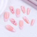 Floral French Tip Press-on Nails , 24pcs Full Size