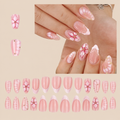 Floral French Tip Press-on Nails , 24pcs full size