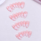 Floral French Tip Press-on Nails , 24pcs Full Size
