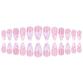 Floral French Tip Press-on Nails , 24pcs Full Size 419
