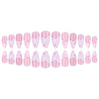 Floral French Tip Press-on Nails , 24pcs Full Size