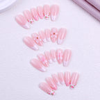 Floral French Tip Press-on Nails , 24pcs Full Size