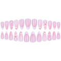 Floral French Tip Press-on Nails , 24pcs Full Size 433