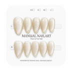 Almond Handmade 10pcs Press on Nails with Cat Eye Effect