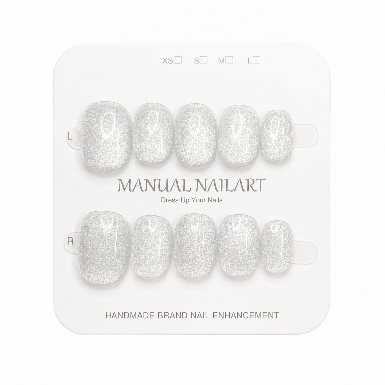 Short Square Handmade 10pcs Press on Nails with Cat Eye Effect