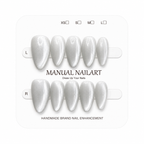 Almond Handmade 10pcs Press on Nails with Cat Eye Effect
