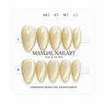 Almond Handmade 10pcs Press on Nails with Cat Eye Effect