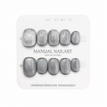 Short Square Handmade 10pcs Press on Nails with Cat Eye Effect