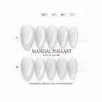 Almond Handmade 10pcs Press on Nails with Cat Eye Effect