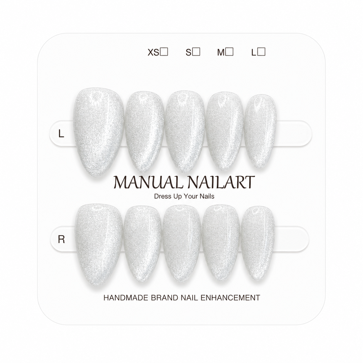 Almond Handmade 10pcs Press on Nails with Cat Eye Effect