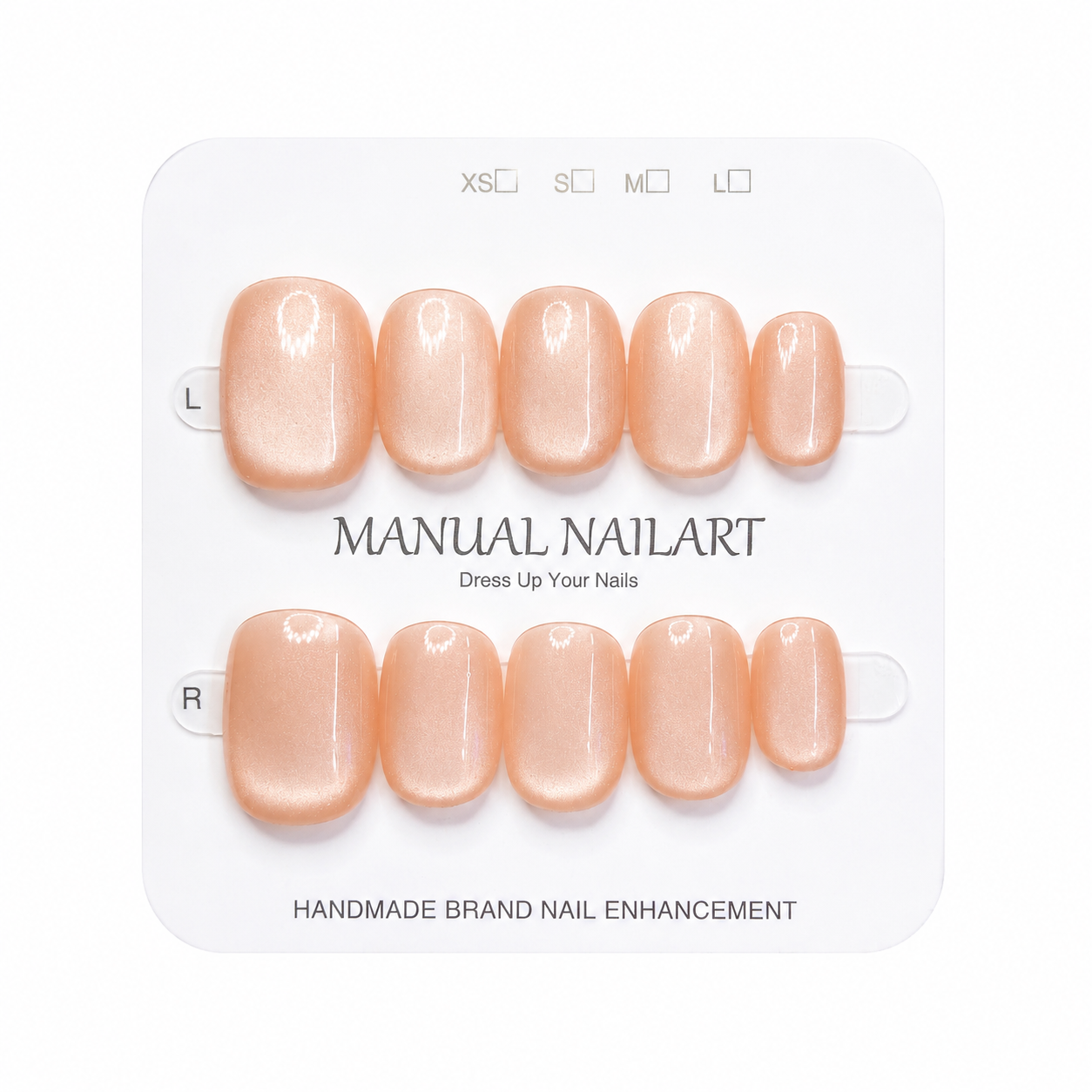 Short Square Handmade 10pcs Press on Nails with Cat Eye Effect