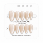 Almond Handmade 10pcs Press on Nails with Cat Eye Effect