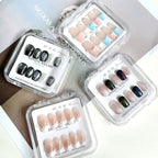 Almond Handmade 10pcs Press on Nails with Cat Eye Effect